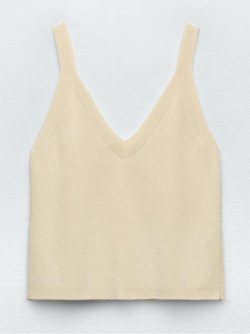 Zara Cream V-Neck Knit Camisole